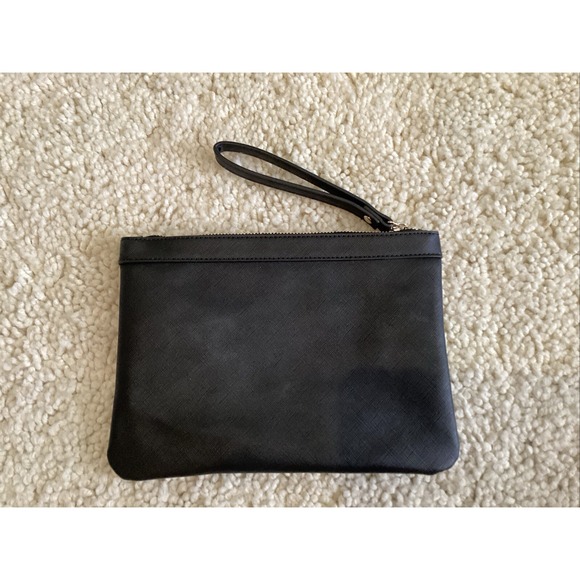 White House Black Market  Studded Black Faux Leather Sunflower Wristlet - Picture 3 of 6
